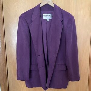 Vtg Purple Silk Votre Nom Paris Blazer Size S